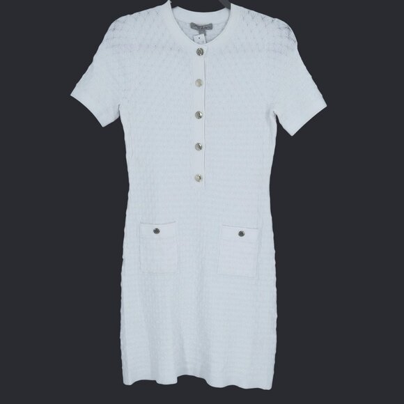 J. Crew Textured Lady Sweater Dress Women S White Preppy Professional Office NWT - Picture 3 of 16